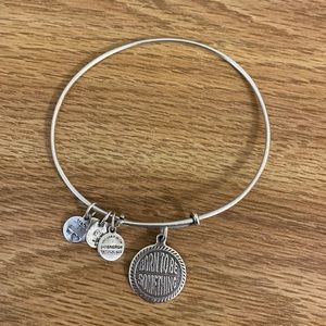 Alex and Ani Born to be Something Charm Silver Bangle